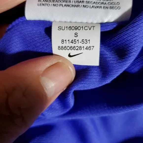 Nike Womens Small Purple with Light Blue Mesh Active Short Sleeve Dri-Fit Shirt - Picture 10 of 10